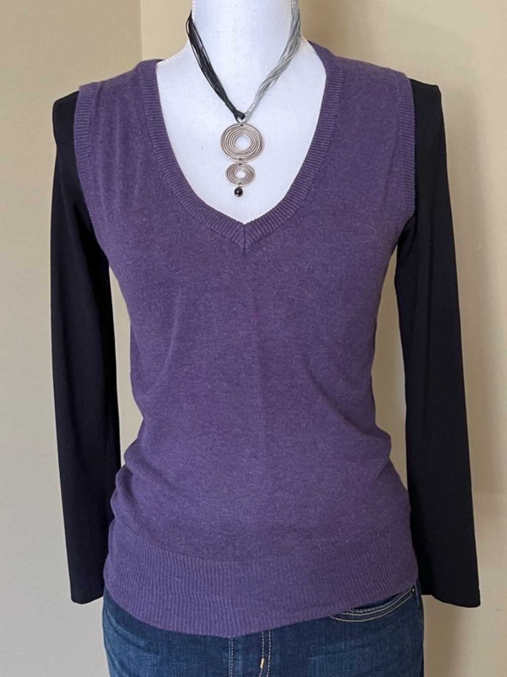 Terranova Purple Sleeveless Sweater Vest from Italy